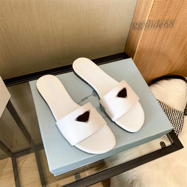 Designer Femmes Sandales En Cuir Véritable Diapositives En Cuir Tongs Appartements Chaussures Baskets Plage Chaussures Sexy Pantoufles Plates Pantoufles Hommes Mocassins Occasionnels Taille 35-42