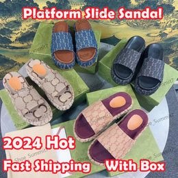 Designer Women Sandals Men Slipper 2024 10A Quality New Women Platform Platform Slide Sandal Summer Slip Flip Flip Luxury Fashion Fashion Bottom Sandales Box Taille 35-45