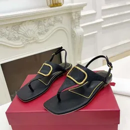 Designer Dames Sandalen Dames Knijpteen Slides nieuwe Litchi veins stijl Kalfsleer Mode Platform Casual Schoenen Zomer Strand Slipper 34-42 Met doos