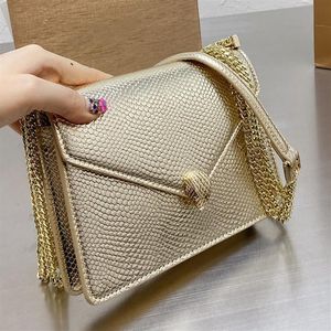 Designer Women Serpentine schoudertas Luxurys Designers Tassen Itali￫ merk Golden Snakehead Lock Flap Handtassen Snake Skin Echt L274P