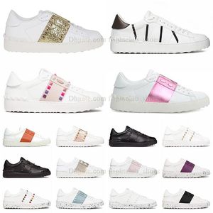 Diseñador Mujer Sheos Zapatos de lona Remache Italia Damas San Valentín Clásico Hombres Mujeres Zapatillas abiertas Casual Punk Zapatos Low-Top Patchwork Cuero Moda Monopatín