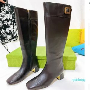 Designer Dames glanzend leer nylon Hailf dikke hakken Martin enkellaarsjes Leren gevechtslaars dames Winter platformschoenen