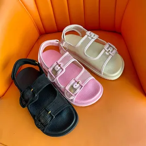 Diseñador Mujer Zapato Sandalias Zapatillas de goma Mimi Doble G Chanclas Jelly Plataforma Diapositivas Hebilla ajustable Catton Slipper Verano Sandalia al aire libre Caja