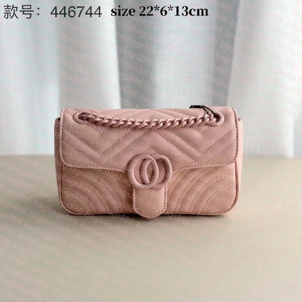 Rose vif femmes Sacs à bandoulière Sac à chaîne de créateur Marmont Top en cuir de vachette de haute qualité Marmont petit sac à main sac à bandoulière en cuir matelassé rose sac de créateur portefeuille