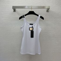 Designer dames singlets tanktops mouwloze singlet tanks luxe witte zwarte tanks zomersim fit vest
