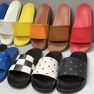 Diseñador Mujer Diapositivas Zapatilla Visetos Diapositiva de goma Sandalias para hombre Diapositivas antideslizantes clásicas Zapatillas de plataforma al aire libre de verano con caja 37-46 NO465