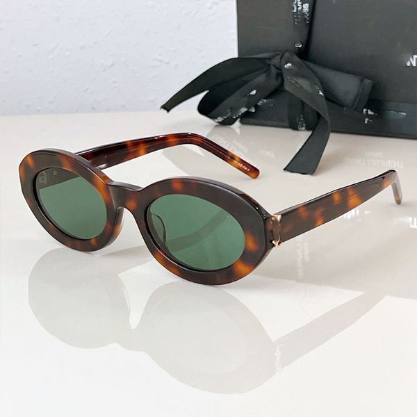 Gafas de sol ovaladas con montura pequeña para mujer, montura Wahana, lentes verdes, gafas de sol ovaladas lujosas a la moda para mujer 136