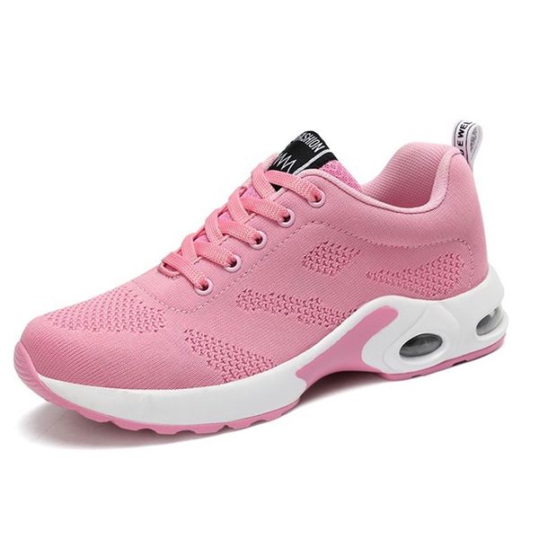 Diseñador Mujeres zapatillas de zapatillas de colchón de aire rosado zapatos deportivos transpirables zapatos de corredores de cordón de alta calidad baratos con caja con caja