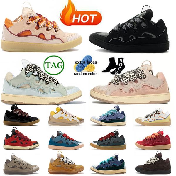 Diseñador de las mujeres zapatillas de deporte de calidad superior zapatos para hombre para mujer Lavinsics zapatos de vestir en relieve en relieve plataforma de piel de becerro suela de goma de lujo lanvlies para hombre zapatillas de deporte