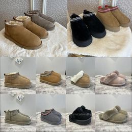 Bottes de neige de styliste australiennes pour femmes, bottes chaudes, mode, Mini demi-bottes, plateforme d'hiver, pantoufles Tazz, sandales en laine et coton