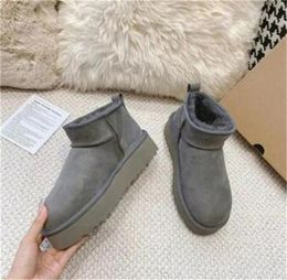 Designer Women Snow Boots Mostard Seed Ultra Mini Boot Indoor Tasman Fluffy Slip-on Winter Lazy Booties with with