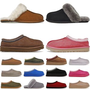 Diseñador Mujer Botas de nieve Zapatillas Semilla de mostaza Mini plataforma de bota Interior Australia Tasman Zapatilla Fluffy Slip-on Invierno Lazy Fur Booties