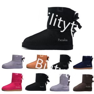 Diseñador mujer botas para la nieve zapatos de invierno mantener el calor Zapato triple negro castaño rosa azul marino moda clásico tobillo bota corta para mujer damas niñas botines GAI 36-41