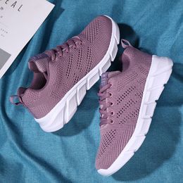 Diseñador mujer primavera transpirable zapatos para correr negro púrpura negro rosa rojo para mujer zapatillas deportivas al aire libre Color27