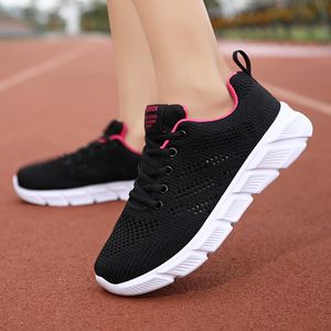 Chaussures de course respirantes de printemps pour femmes, baskets de sport de plein air, noires, violettes, noires, roses, rouges, Color46