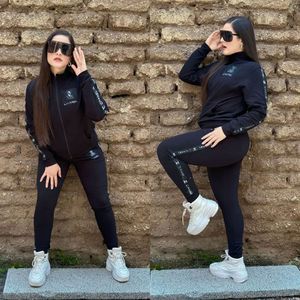 Designer Dames Lente Sport Tweedelige Joggingbroek Set Dames Casual Gedrukt Jas en Joggingbroek Set Gratis schip