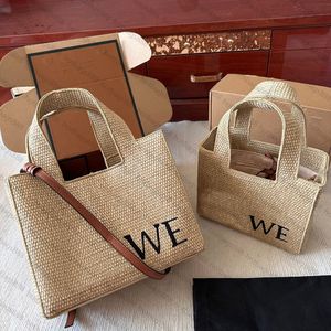 Designer Women Straw Tote Bag Luxurys Designers Tassen Brand Zonneschijnbreien Beach Handtassen Vrouw Lederen patchwork -bakken