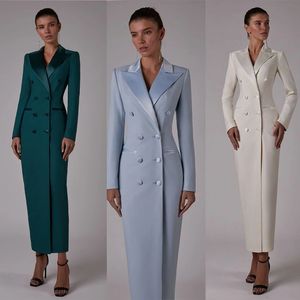 Designer Femmes Costume Longue Robe De Style Blazer Parti Robe De Bal 1 Pièce Longueur Cheville Sur Mesure À Double Boutonnage Bureau Lady Wear 240226