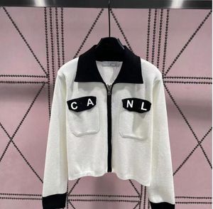 Designer dames trui 2023 nieuw merk luxe mode truien jas Wit gebreide katoenen vest jassen