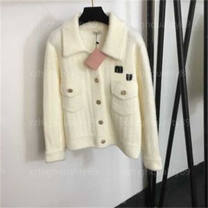 Designer Women Sweaters Dames kleding mode lange mouwen gebreide jas revers elegante jas warm comfort herfst trui vrouw vestiging