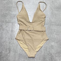 Designer Dames Zwemkleding Sexy diepe v-halszwempakken Eendelige zomervakantiebadpakken