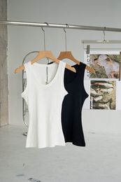 Designer Women Tanks Camis Anagram-Embroidered Cotton Blend Tops Tops Shorts Designer Suit Yoga Suit en deux pièces