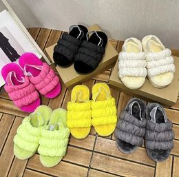 Designer Dames Tasman Slipper Tazz Slippers Luxe Versierde Pijl Stiksels Comfort Suède Wolmix Winter Warme Pluche Sandalen Schoen