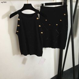 Diseñador Mujer Track Brand Dress Women's Vest Vest Fashion Buttons Animal Buttons Girl Sweater Sweater Sweater Malk Skirt Dic 22