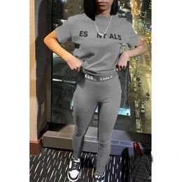 Designer Dames Trainingspak Tweedelige Set Silm Broekpak Dames 2 Stuks Jogger Nieuwe Letters Gedrukt Korte Mouw Sexy Mode Panty Pakken Vrouw Outfits Groothandel