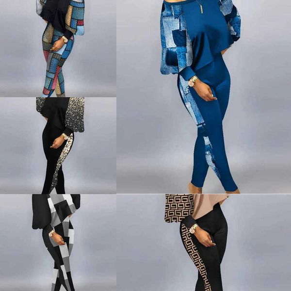 2023 Diseñador de ropa para mujer Chándales Conjunto de dos piezas Nuevos tops estampados Pantalones Trajes Tallas grandes 3xl Jogger Suit Streetwear