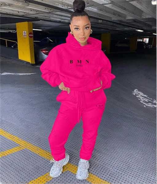 Designer Femmes Survêtements Rose Deux Pièces Ensembles Survêtement Automne Femme Hoodies Veste Pantalon Avec Logo imprimé Pull Sweat Dames Lâche Cavaliers Femme Vêtements