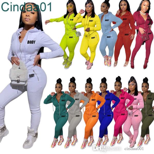 Designer Femmes Survêtements Deux Pièces Ensemble Zipper Hoodies Pantalon Survêtement À Manches Longues Veste Et Leggings Tenues