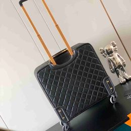 Designer dames reistassen koffer 10a luxe merk koffer gepersonaliseerde aanpasbare initiële streep patten klassieke bagage 16 inch
