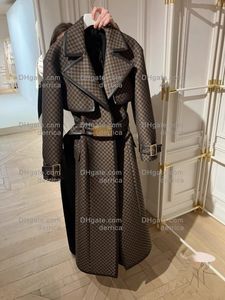 Trench-coat de styliste pour femme, veste coupe-vent classique, manteau à ceinture ample, décontracté, Long