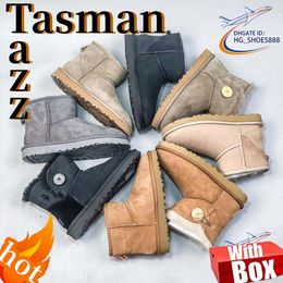 met doos Designer Ug-laarzen Mini Boot-pantoffels Australië Dames Snowboot Tasman Tazz Chestnut Maroon Winterlaarzen Wollen enkellaarsjes Winter Enkelschoen designerlaarzen