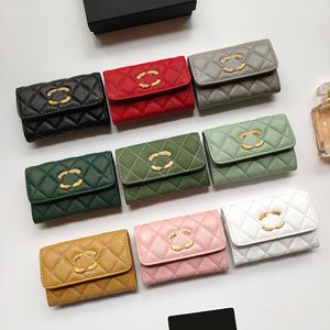 Diseñador Mujer Monedero titular de la tarjeta flores monedero Monedero corto mujer embrague Monedero Monedero Caviar Piel Flap Mujer Monedero moda Fecha Código con caja monedero mujer dama niñas