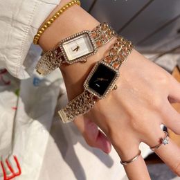 Diseñador Women Watches Top Brand Diamond Rectangle Dial Womens Watch Wrist Wristwatches de alta calidad para el cumpleaños de Navidad de Lady Mothday Montre