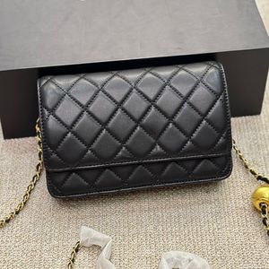 Designer Femmes WOC Gold Ball Chain Sac à bandoulière France Marque de luxe Qulited Lambskin Cuir Mini Flap Pochette Sac à main Lady Chaînes réglables Sangle Bandoulière Sacs