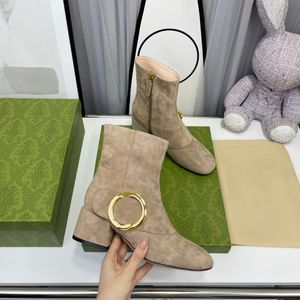 Designer dameslaarzen winterlaarzen Laarzen met hoge hakken Hoogwaardig schapenvacht suède Sexy laarzen voor dames Modieuze laarzen vierkante hakken
