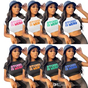 Designer Femmes Coton T-shirt Marque Lettre Imprimer Crop Tops Mode D'été Blanc T-shirts Blouses Femme Vêtements