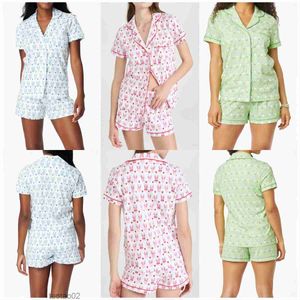 Diseñador para mujer lindo conejo conejo dos piezas Pajamas Y2K Monkey Impresión prefabricada Pajama Juego de camisa de manga corta Camiseta Casual 100