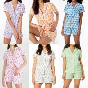 Designer dames schattig roller konijn tweedelig broek pyjama's y2k aap geprefabriceerd printing 2-delige pyjama set korte mouw shirt pj shorts casual slip 2