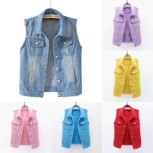 Designer Womens Denim Gilets Jeans Manteau Sans Manches Gilet Simple Boutonnage Survêtement Mode Veste Cardigan Tops Plus La Taille 3xl 4xl 5xl 6xl