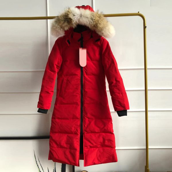 Diseñador para mujer abajo Doudoune chaqueta mujer invierno parkas abrigos lobo piel parka señoras con capucha Gode acolchado abrigo Chateau chaquetas largas blanco negro