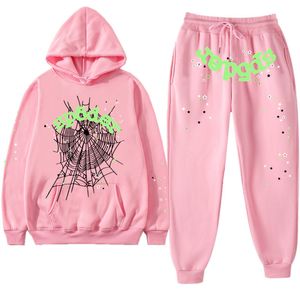 Designer damesmode monogram print spider hoodie tuniek broek sweatshirt Wol Athleisure pak voor dames Young Thug 555 spider 555555 Spider trainingspak met capuchonH57J