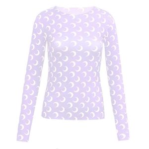 Designer Dames Vrouwelijke Maan Print T-shirts Kleding Sexy Top Gedrukt Stylist Vrouwen Lange Mouw Grafische Tee Koszulka Damska Crescent