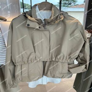 Diseñador Chaquetas para mujer Chaqueta Brunello Abrigo para mujer Primavera y verano Costuras sueltas Ropa de abrigo beige