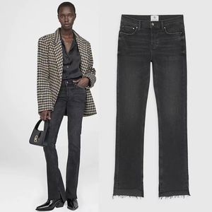Designer Womens Jeans American minority ab taille noire gris avant court arrière long jeans skinny jeans féminins 171w
