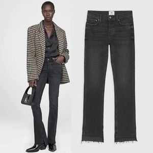 Designer Womens Jeans American minority ab taille noire gris avant court arrière long jeans skinny jeans féminins 212m