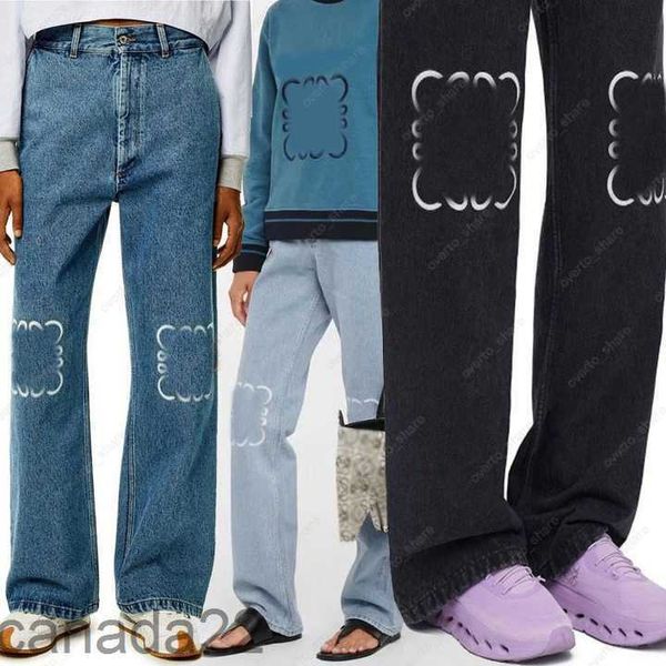 Designer Womens Jeans pantalons denim High Street Street Straight Pantalones Patch brodé décoration Blue Jackets décontractés Ziw8 Ziw8 Be9f